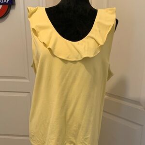 Talbots Light Yellow Ruffle Tank Top